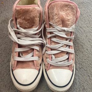 Pink Fur Converse